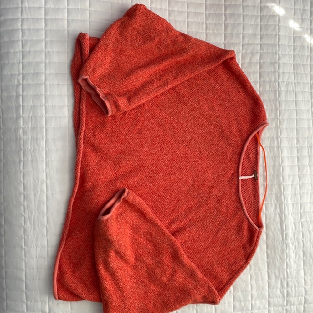 Free People orange cropped sweater